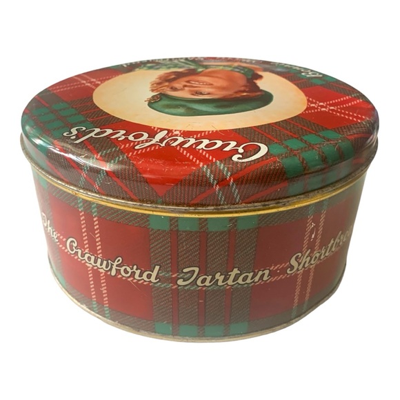 VTG Antique Crawfords Bonnie Mary Shortbread Tartan Scottish Metal Tin Round - Picture 4 of 8